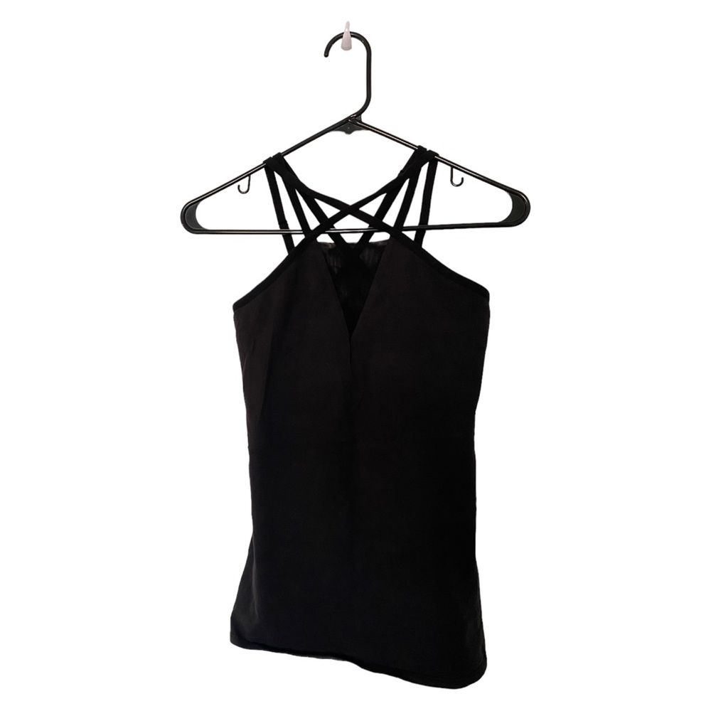 Beyond Yoga Strappy Black Tank Mesh Size Medium